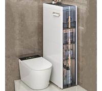 Armoire de rangement mince à roulettes avec tiroirs et boîte à mouchoirs en plastique imperméable pour salle de bain - Casier mobile pour petits espaces