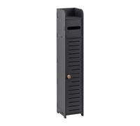 Armoire de rangement mince noire étanche pour salle de bain, garde-manger, pour papier toilette, shampoing, cuisine, salle de bain, bureau, solution de rangement pour produits de beauté (15 x 17 x 80