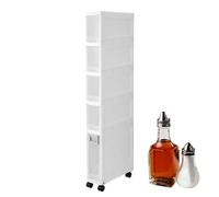 Armoire De Rangement Mince | Placard Organisateur Mince,Meuble De Rangement Pour Cuisine Avec Roulettes | pour Salon Buanderie Entrée Chambre Coin Bureau Comptoir Évier Réfrigérateur Toilettes