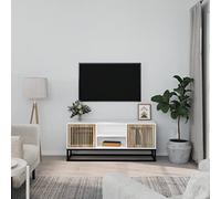 Armoire de rangement moderne pour salon, bibliothèque, meuble TV, blanc, 105 x 30 x 45 cm, matériau dérivé du bois et fer pour salon, chambre à coucher, etc