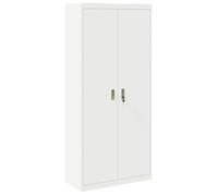 Armoire de rangement moderne - vidaXL - Blanc - Acier laminé à froid - 90x40x200 cm - Portes verrouillables