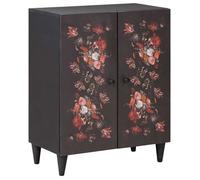 Armoire de rangement moderne - vidaXL - Multicolore - Bois de mangue massif - 60x33.5x75 cm - Motifs floraux