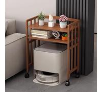 Armoire de rangement multifonction réglable pour robot aspirateur, design moderne ouvert avec roulettes multi-couches, parfait pour la maison et le bureau