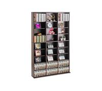 Armoire De Rangement Multimédia étagère Réglable Avec 27 Compartiments Marron Foncé