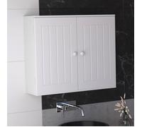 Armoire de rangement murale - DAYPLUS - Double porte - Étagère réglable - MDF peint résistant à l'eau - Blanc