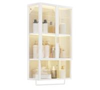 Armoire de rangement murale élégante avec porte-serviettes pour salle de bain, organiseur en métal pour la maison et la salle de bain, affichage élégant noir/blanc pour l'organisation du salon et de