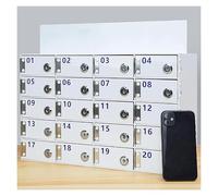 Armoire de rangement murale en acrylique pour téléphone avec serrure pour salle de classe et bureau, facile à nettoyer, 80 grandes grilles pour un rangement sécurisé des appareils mobiles