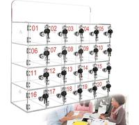 Armoire de rangement murale en acrylique pour téléphone portable avec serrures et clés, sécurité transparente pour les bureaux, les écoles et les espaces publics