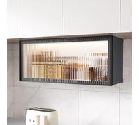 Armoire de rangement murale en aluminium avec porte en verre et lumière LED : polyvalente pour salle de bain, cuisine et salon - Parfait pour le rangement du maquillage et des médicaments