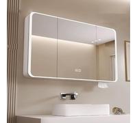 Armoire de Rangement Murale en Aluminium pour Salle de Bain avec éclairage LED, Grand Miroir de Maquillage, Commande Tactile, désembuage Intelligent, Options de Couleurs Disponible