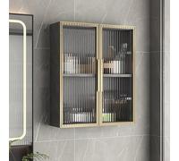 Armoire de rangement murale en bois avec portes en verre - Économie d'espace pour salle de bain et cuisine Nizer Armoire à pharmacie en bois massif pour chambre à coucher et salle de bain.