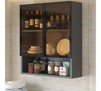 Armoire de rangement murale en bois massif pour cuisine et salle de bain pour balcon et toilettes, organiseur économiseur d'espace avec design élégant pour décoration d'intérieur