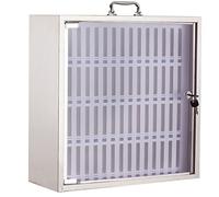 Armoire de rangement murale mobile en acier inoxydable - 60 compartiments - Tableau de poche - Casier verrouillable avec poignée pour salle de classe, bureau, salle de sport - Solution de niisation