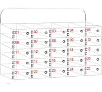 Armoire de rangement murale pour téléphone portable à 25 grilles pour bureau, salle de classe et salle de conférence - Casier du personnel pour une gestion efficace de l'espace