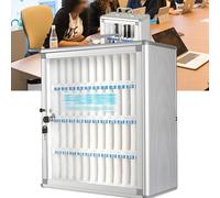 Armoire de rangement murale pour téléphone portable avec serrure - 48 emplacements en aluminium pour clés et clés - Boîte en coton perlé anti-usure pour téléphones et clés.