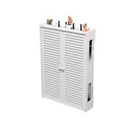 Armoire de rangement murale ventilée pour routeur et modem avec gestion des câbles, organisateur de périphériques réseau pour la maison et le bureau, 58 × 11 × 46 cm (40*11*58cm/15.8*4.3*22.8in)