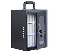 Armoire de rangement murale verrouillable en acier avec poignée et dissipation de la chaleur 24 compartiments pour bureau et école, parfait pour smartphones et tablettes.