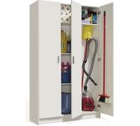 Armoire de rangement nettoyage 3 portes - MULTIUSOS - Blanc - Contemporain