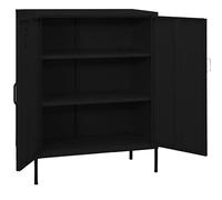 Armoire de rangement noire - 80 x 35 x 101,5 cm - En acier - Pour cuisine, chambre à coucher, débarras, bureau