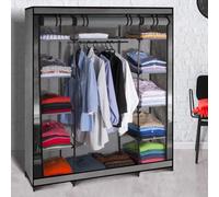 IDMarket Armoire de rangement Paris Dressing XXL – Penderie pliable en tissu