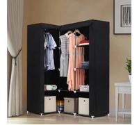 Armoire de Rangement - Penderie Dressing en Tissu Non-tissé - 169x129x87CM - Noir - Métal
