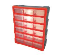 Armoire de rangement plastique 18 tiroirs 380x160x470mm DRAKKAR - 72563