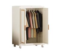 Armoire de rangement pliable avec double porte, armoire en plastique de grande capacité, organiseur de maison multicouche pour vêtements, armoire de rangement anti-poussière pour chambre à coucher