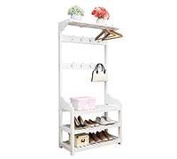 Armoire de rangement portable 3 en 1 pour entrée et chambre à coucher, accès facile pour vêtements, chaussures et chapeaux, blanc élégant, 70 x 35 x 170 cm, design indépendant, solution gain de place.