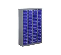 Armoire de rangement pour boulons et écrous, Armoire à outils robuste en acier avec tiroirs en plastique ABS, avec fentes pour étiquettes, pour garage, laboratoire ou bureau(Blue,60-Drawers)