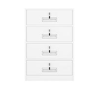 Armoire de rangement pour bureau Classeur vertical à 4 tiroirs avec serrure, classeur en métal de 15,3 po profondeur sous le bureau for format légal/lettre, rangement 25,5 hauteur Classeur vertical(A)