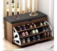Armoire de Rangement pour Chaussures Moderne avec 3 Compartiments, Banc à Chaussures, Banc à Chaussures en Bois à 3 Niveaux, réglable, idéal pour l'entrée of(Size:100cm,Color:b)