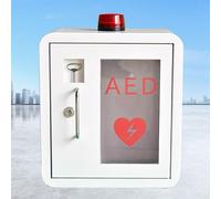 Armoire de rangement pour défibrillateur AED avec clé, boîte de premiers secours murale en acier pour la maison, les soins infirmiers, le bus et les lieux publics - Compatible avec la plupart des mo