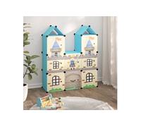 Armoire de rangement pour enfants avec 8 cubes Bleu PP