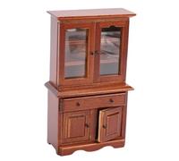 Armoire de Rangement pour Maison de Poupée en Bois, Design à L'échelle 1:12 | Construction en bois robuste, Polyvalent pour les affichages, Taille compacte, Facile à