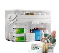 Armoire de rangement pour médicaments - Boîte de verrouillage murale, organisateur de premiers secours portable | Conteneur d'outils de boîte à médicaments amovible à 3 niveaux, mallette médicale de s