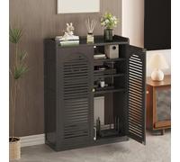 Armoire de rangement pour routeur WiFi - Boîte cachée debout au sol avec étagères, multiprise et gestion des câbles pour bureau à domicile organisé, noir, 97 x 58,9 x 24,9 cm - Idéal pour une