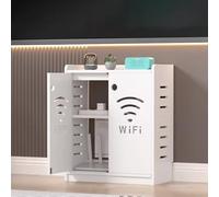 Armoire De Rangement pour Routeur WiFi Conception Respirante Meuble Box Internet Étagère De Rangement Multimédia, pour Dissimuler Les Routeurs, Modems Et Câbles(B,50 * 25 * 60cm)