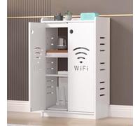 Armoire De Rangement pour Routeur WiFi Conception Respirante Meuble Box Internet Étagère De Rangement Multimédia, pour Dissimuler Les Routeurs, Modems Et Câbles(B,50 * 25 * 80cm)