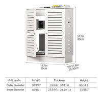Armoire De Rangement pour Routeur WiFi,Multiprise Et Organiseur Gestion des Câbles,armoires Modernes sur Pied,Meuble de Rangement multimédia,idéal pour Maison et Bureau,Blanc,25cm/9.8in