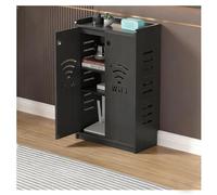 Armoire de rangement pour routeur WiFi - Support caché, unité de sol autonome avec étagère et gestion des câbles pour la maison/le bureau, gris, 50 × 80 × 25 cm - Design élégant et fonctionnel