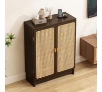 Armoire de Rangement pour Routeur WiFi Tissage Innovant du Rotin, Double Épaisseur Respirant Meuble Box Internet, pour Dissimuler Les Routeurs et Organiser Les Câbles(60 * 25 * 80cm)