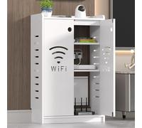 Armoire de rangement pour routeur WiFi - Unité de stockage multimédia sur pied, boîte de cachette autoportante avec forte capacité de charge pour l'organisation de la maison