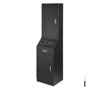 Armoire de rangement pour salon de coiffure-VEVOR-avec 3 supports de sèche-cheveux tiroir pour organiser outils noir