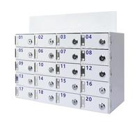 Armoire de rangement pour téléphone portable en acrylique blanc avec serrure, téléphone portable épais pour la maison ou le bureau, solution de bureau propre (taille : 20)