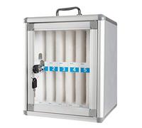 Armoire De Rangement pour Téléphones Portables en Alliage D'aluminium 12/24/36/48/60 Fentes Clé De Casier Murale avec Serrure pour Bureau De Classe Scolaire (Color : Silver, S : 12)