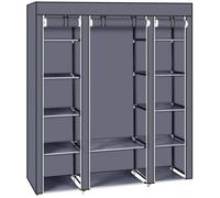 Armoire de rangement pour vêtements ALIGHTUP - 69"" - Gris - Tissu non tissé et tige de suspension