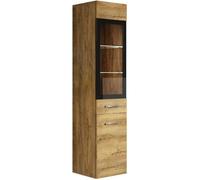 Badplaats B.V. Armoire de Rangement Rio Hauteur 131 cm Chene Marron - Meuble de Rangement Haut Placard Armoire Colonne