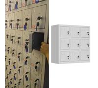 Armoire de rangement sécurisée pour téléphones portables en métal robuste, 9 emplacements avec loquet, boîte rectangulaire verrouillable pour bureaux et usines, prison pour téléphones portab