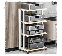 Armoire de rangement stéréo HiFi - Tour audio en rack ouvert pour composants de divertissement - Amplificateur de puissance au sol (94 cm) - Idéal pour la configuration audio domestique