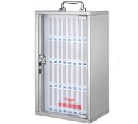 Armoire de Rangement Transparente en Acier Inoxydable pour téléphones Portables, casier de Rangement Mural avec Serrure de sécurité et poignée de Transport (36 emplacements Une Cou